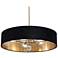 Celine 30" Wide Black and Satin Brass 5-Light Drum Pendant