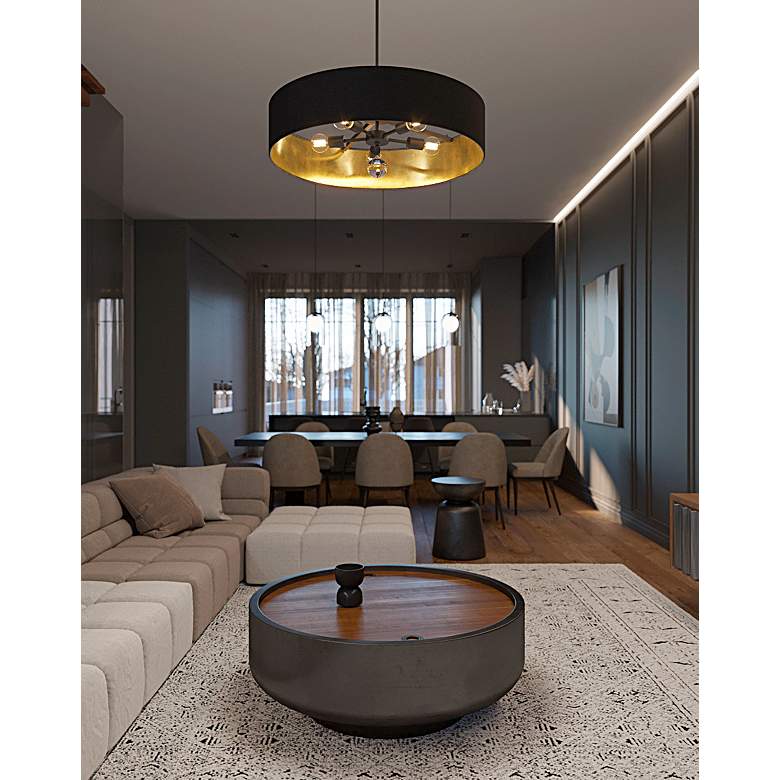 Image 3 Celine 30" Wide Black Pendant more views