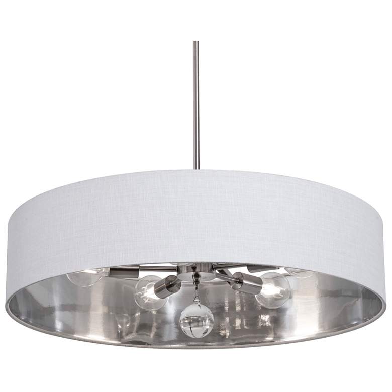 Image 1 Celine 30" Wide Satin Nickel Pendant