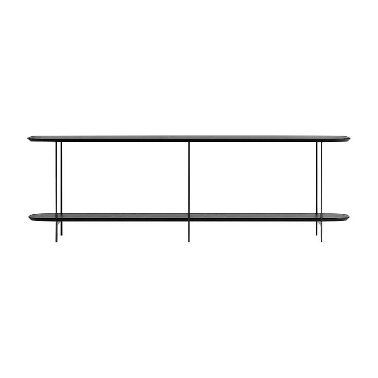 Image 2 Celine 70 3/4" Wide Black Rectangle 2-Shelf Console Table