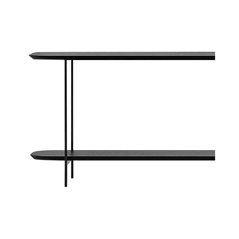 Image 3 Celine 70 3/4" Wide Black Rectangle 2-Shelf Console Table more views
