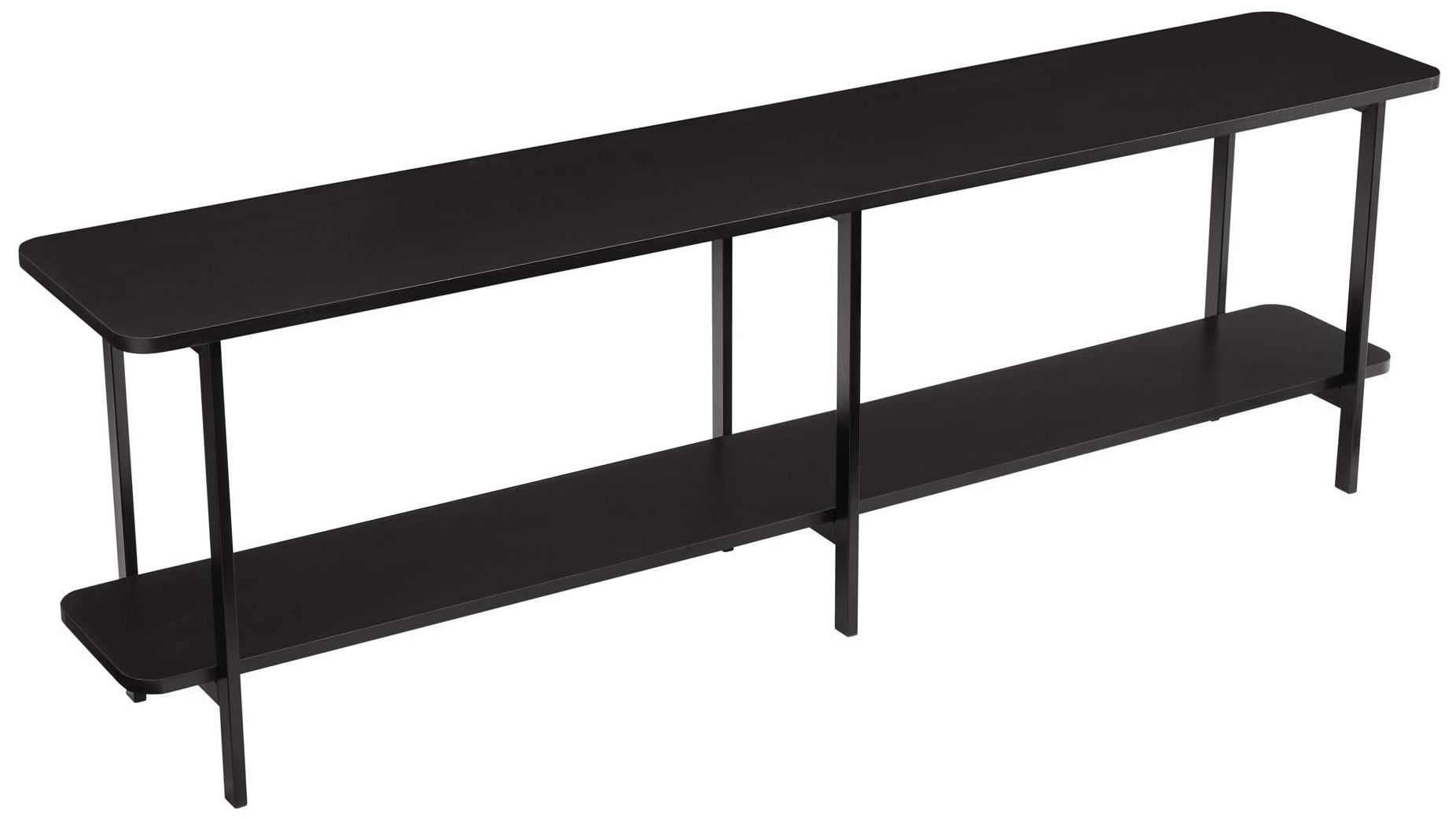 Celine 70 3/4" Wide Black Rectangle 2-Shelf Console Table