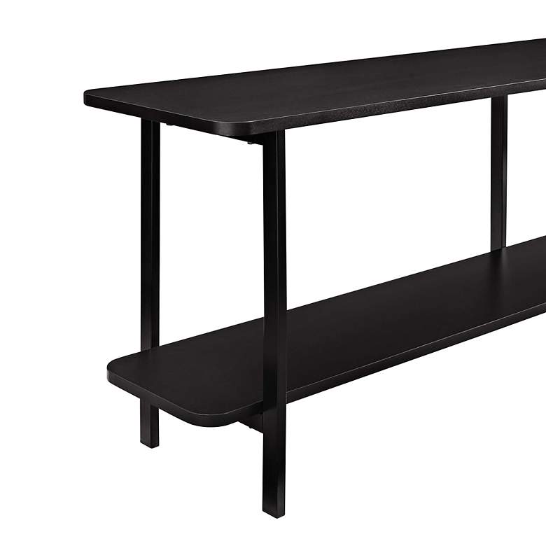 Image 5 Celine 70 3/4" Wide Black Rectangle 2-Shelf Console Table more views