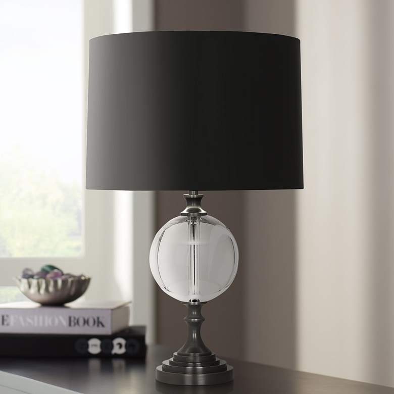 Image 1 Celine Bronze and Crystal Accent Table Lamp w/ Bronze Shade