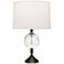 Celine Bronze and Crystal Accent Table Lamp w/ Pearl Shade