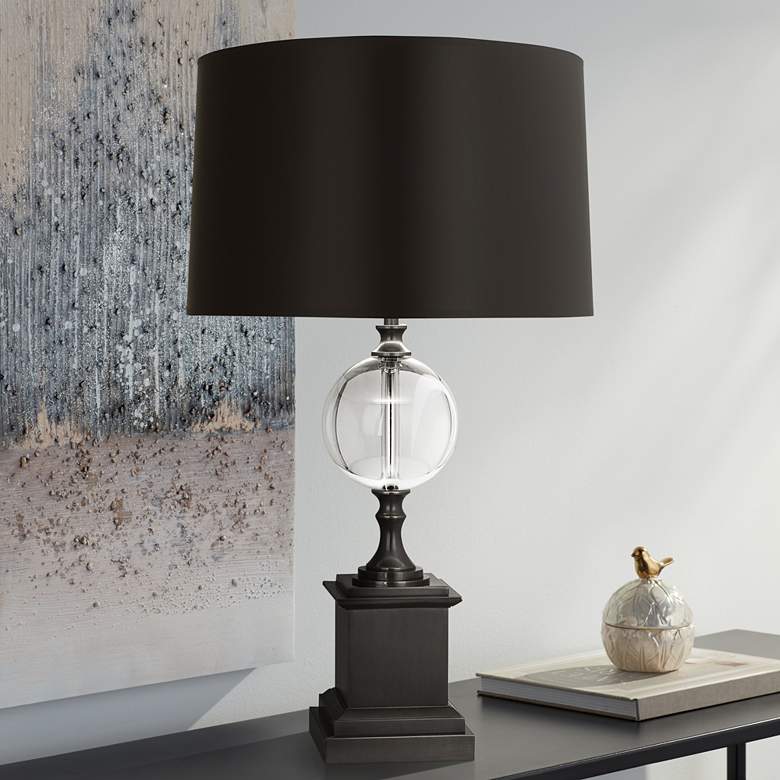 Image 1 Celine Deep Bronze and Crystal Table Lamp w/ Bronze Shade