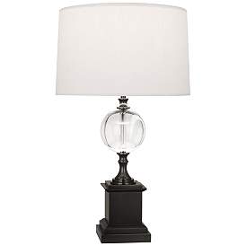 Image2 of Celine Deep Bronze and Crystal Table Lamp w/ Pearl Shade