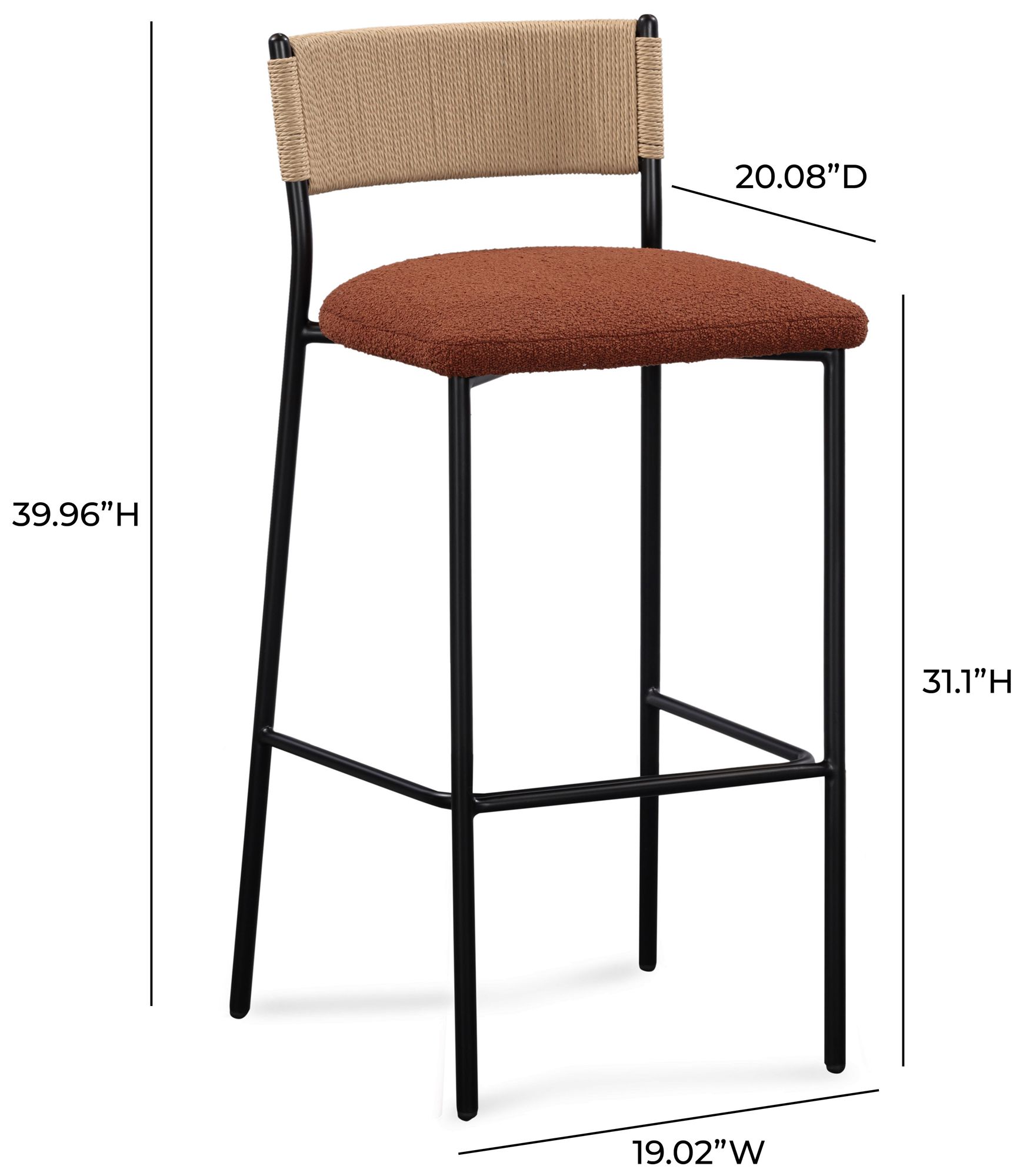 Image 6 Celine Maroon Performance Boucle Barstool more views