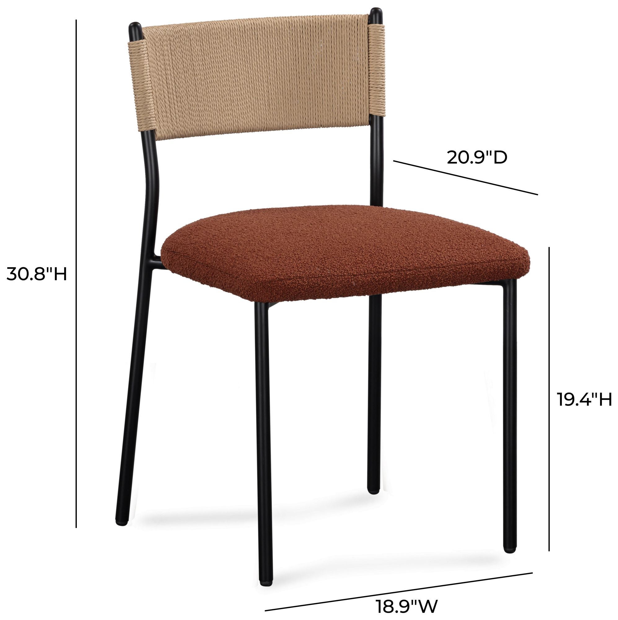 Image 7 Celine Maroon Performance Boucle Dining Chair - Set of 2 more views