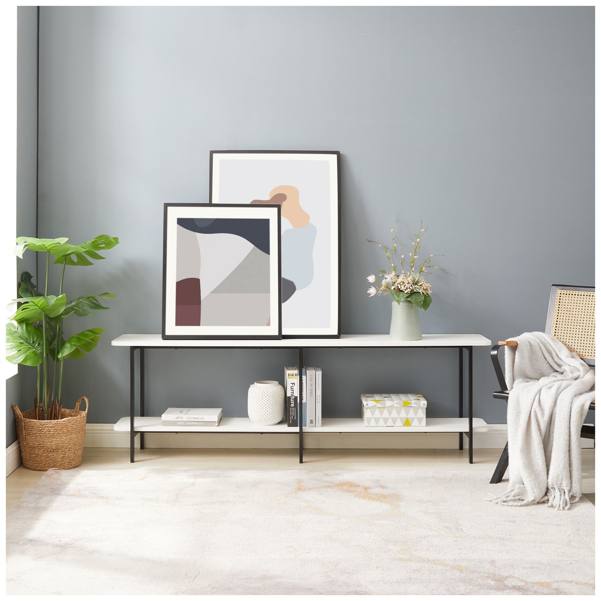 Image 5 Celine Modern Side Table Console in White more views