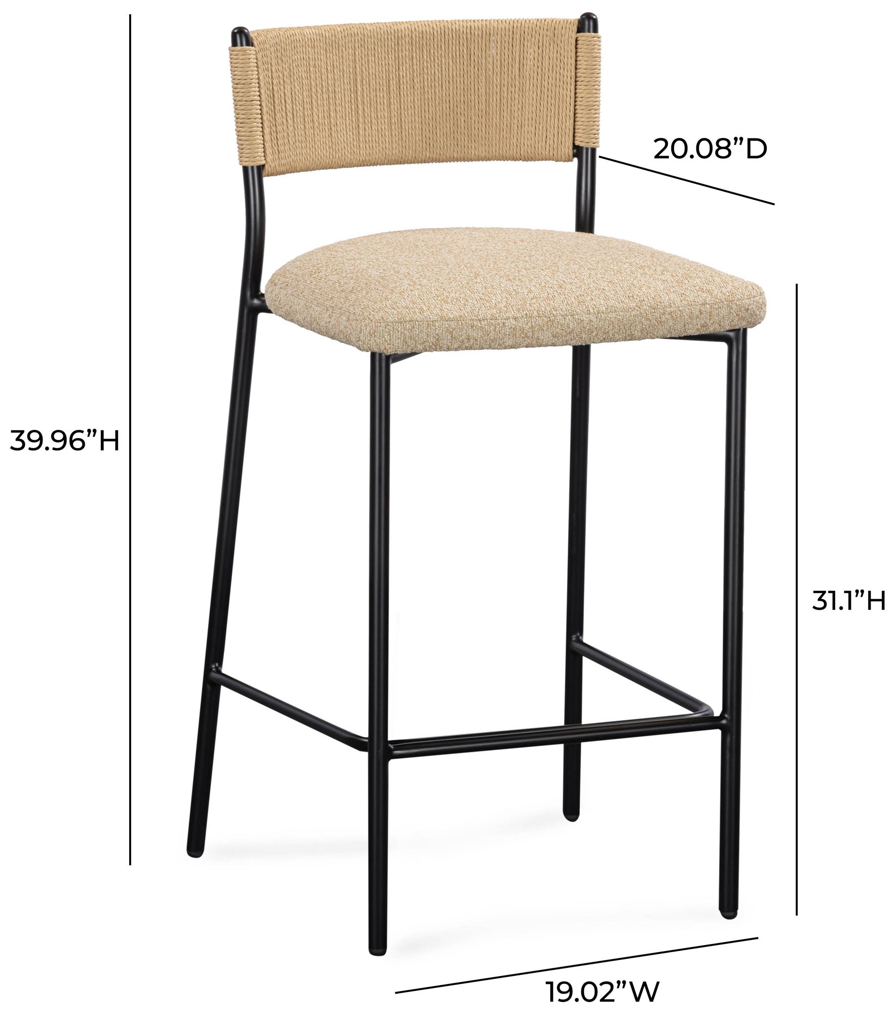 Image 6 Celine Tan Performance Speckled Boucle Barstool more views