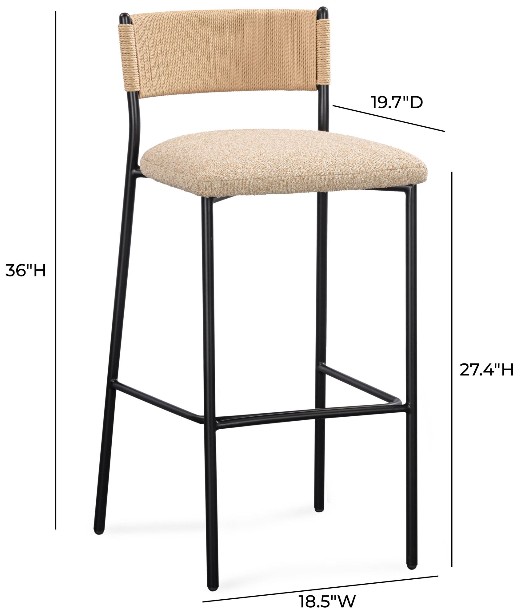 Image 6 Celine Tan Performance Speckled Boucle Counter Stool more views