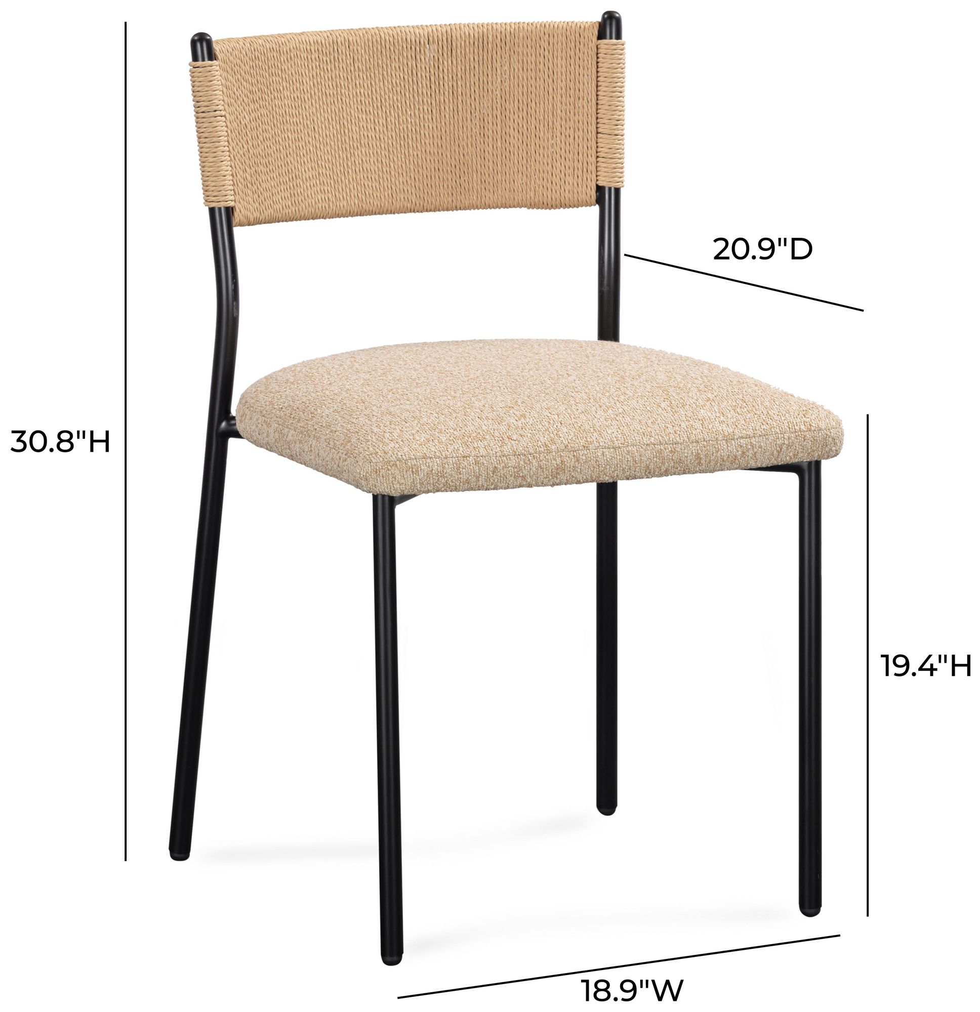 Image 7 Celine Tan Performance Speckled Boucle Dining Chair - Set of 2 more views