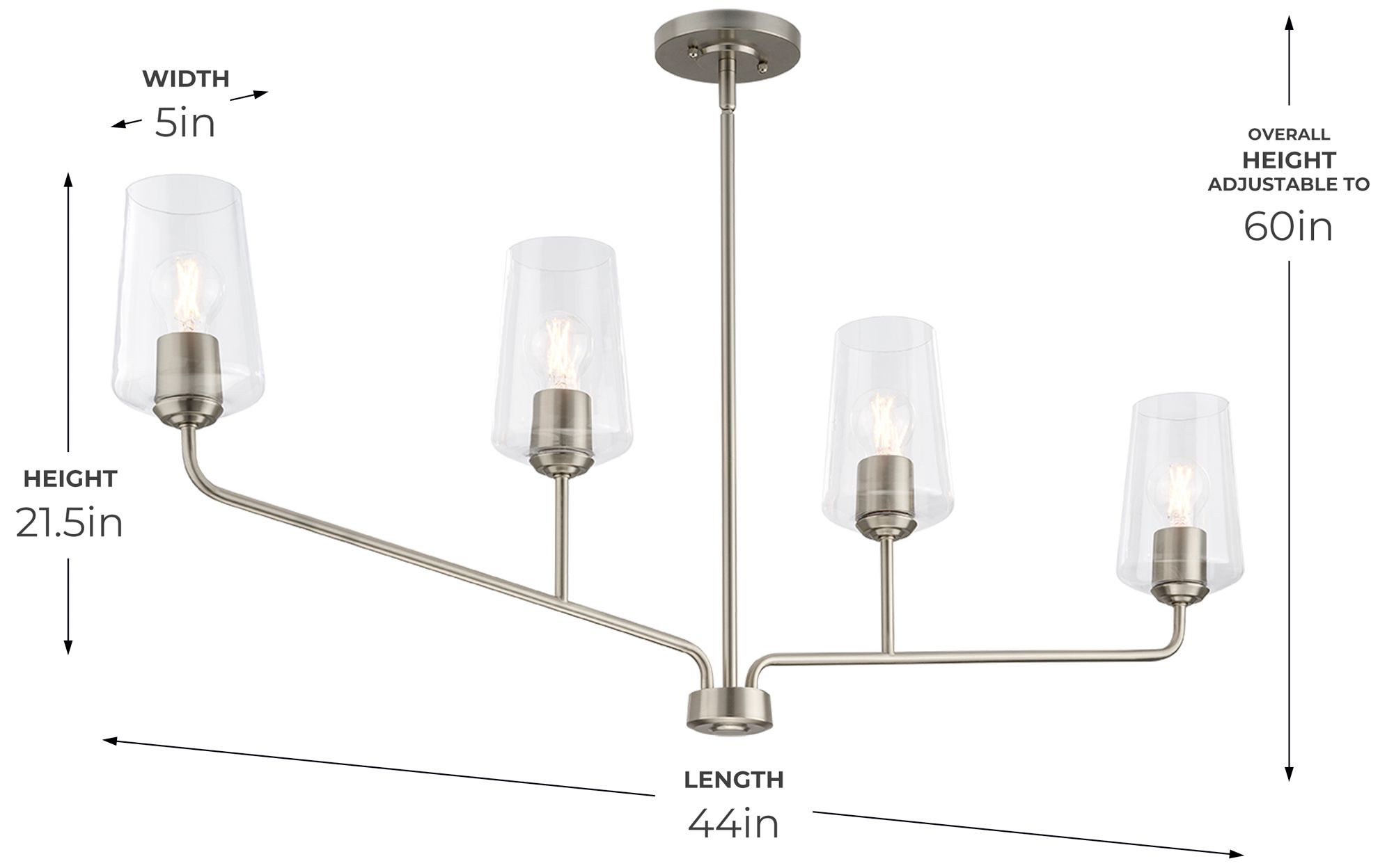 Image 6 Celino Four-Light Linear Chandelier more views
