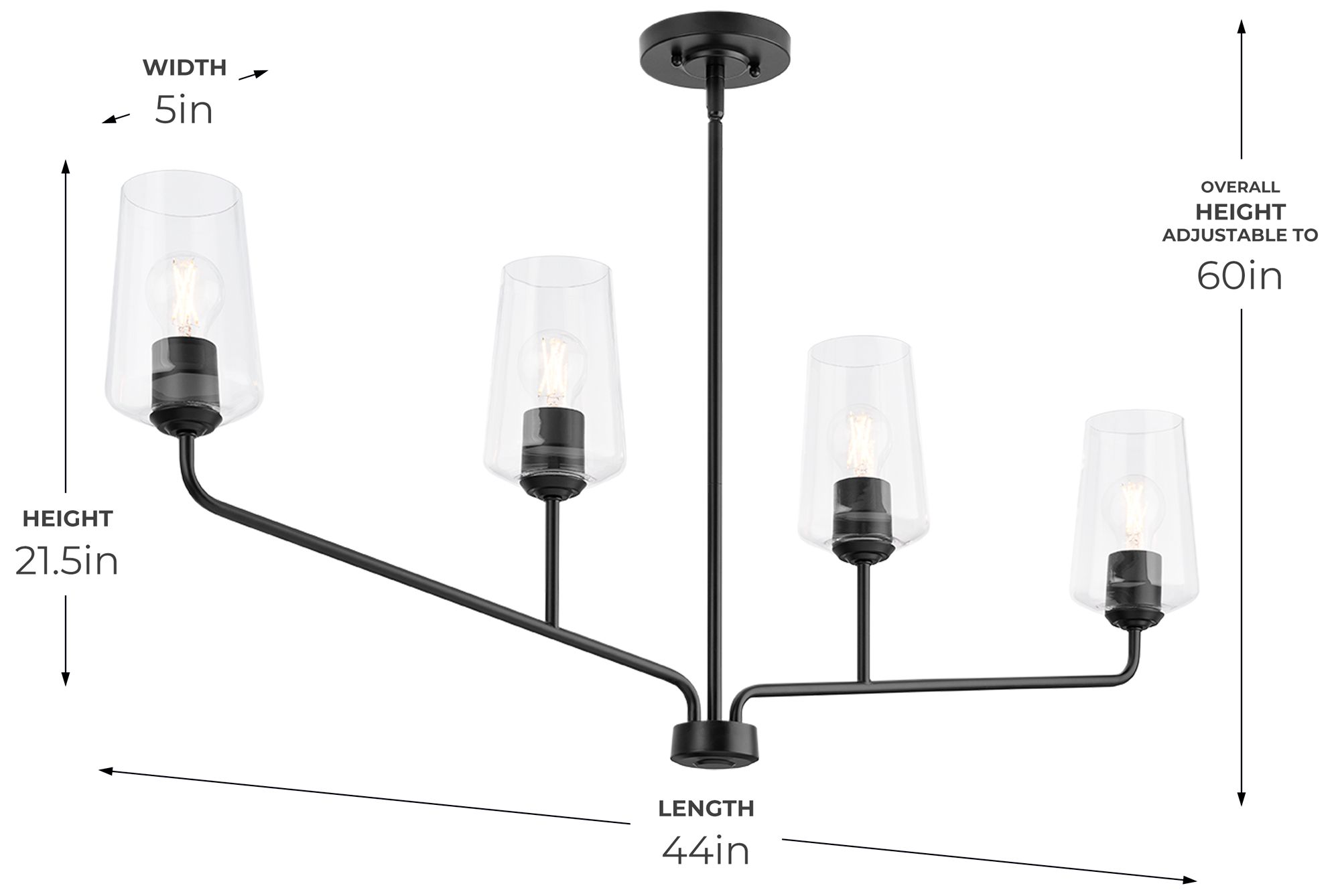 Celino Four-Light Linear Chandelier