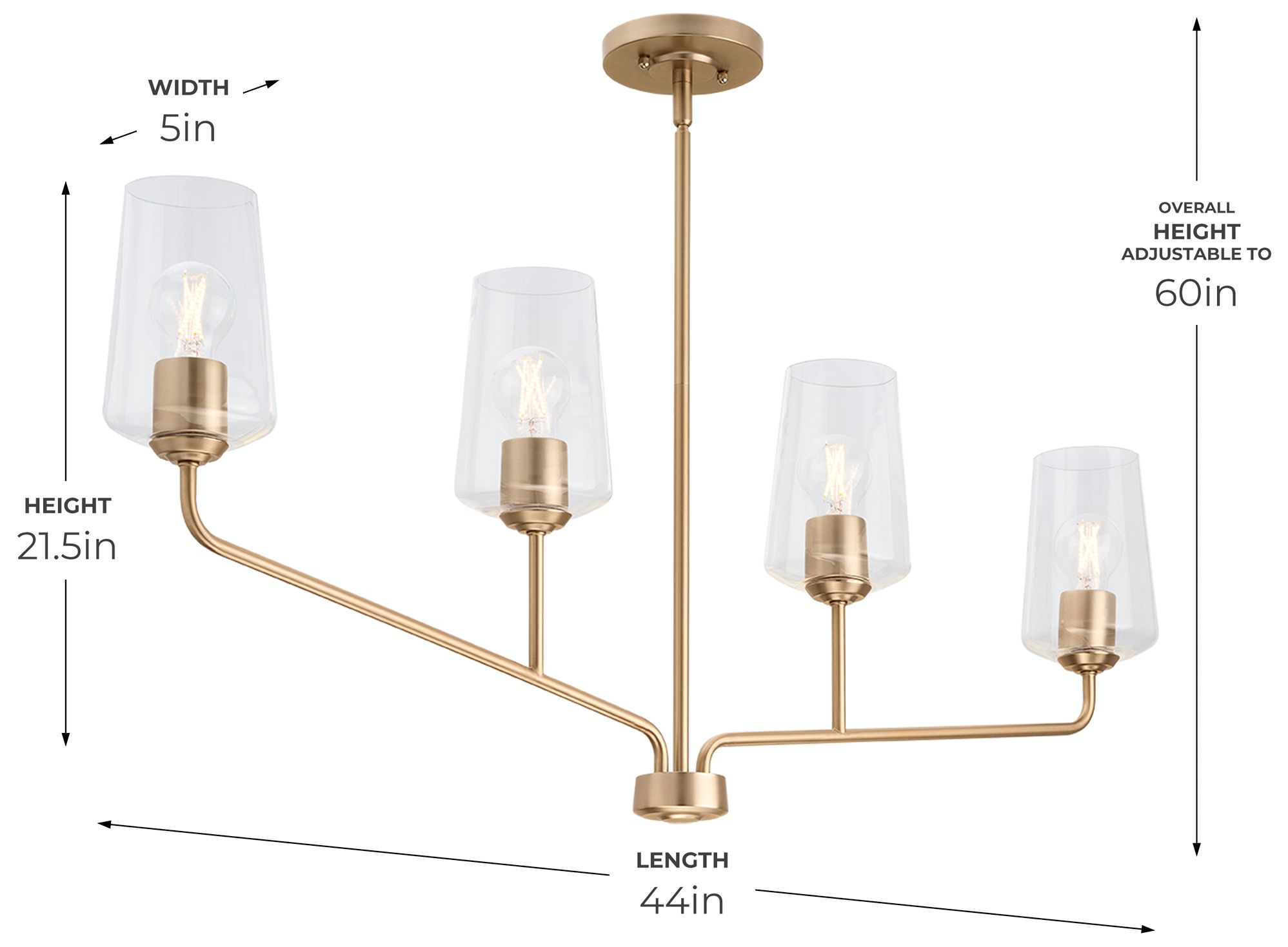 Image 6 Celino Four-Light Linear Chandelier more views