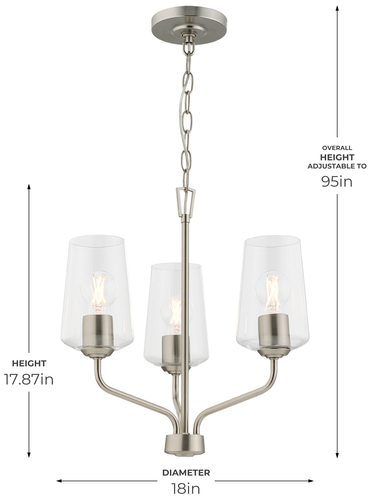 Image 5 Celino Three-Light Chandelier more views