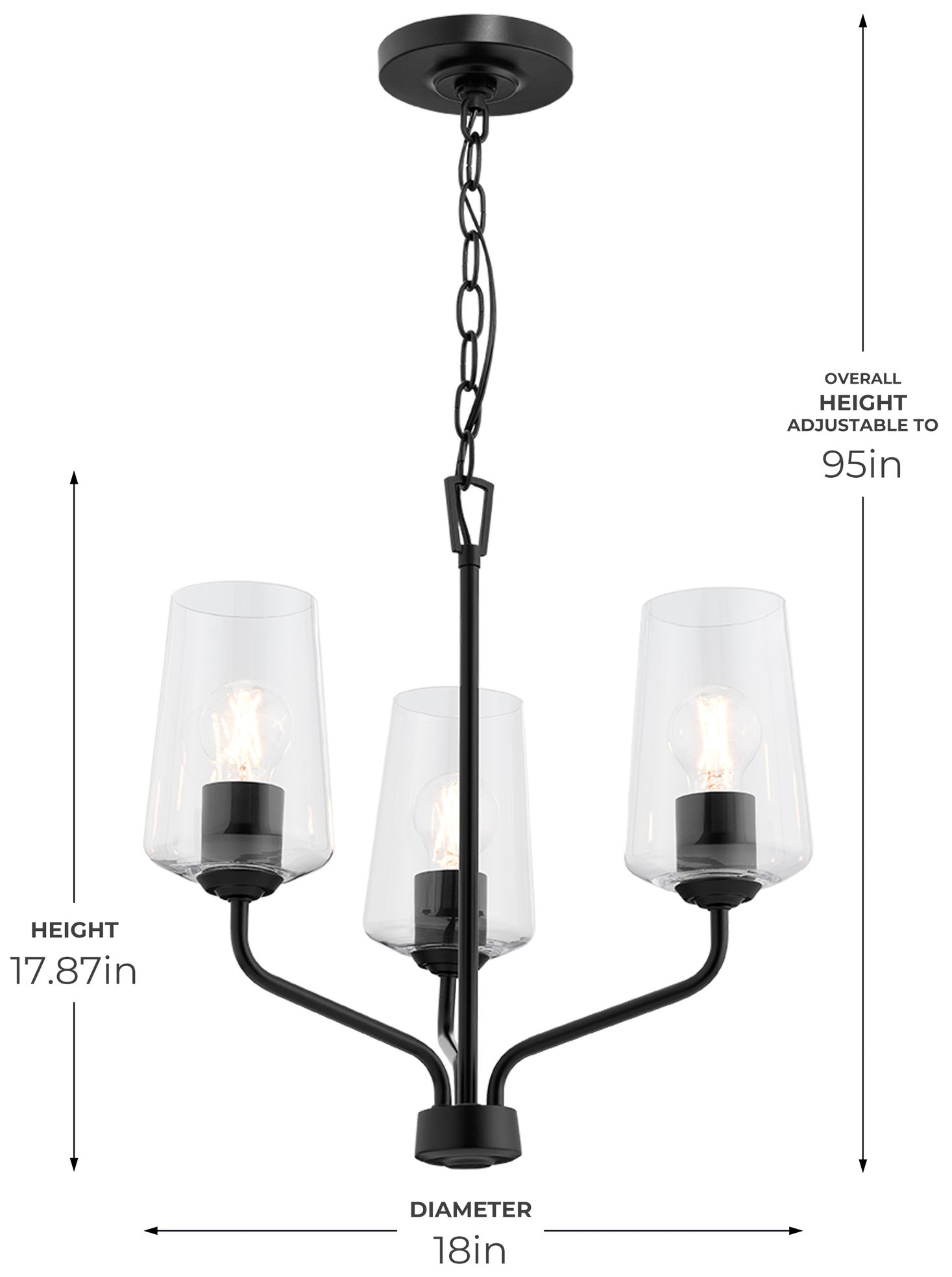 Image 5 Celino Three-Light Chandelier more views