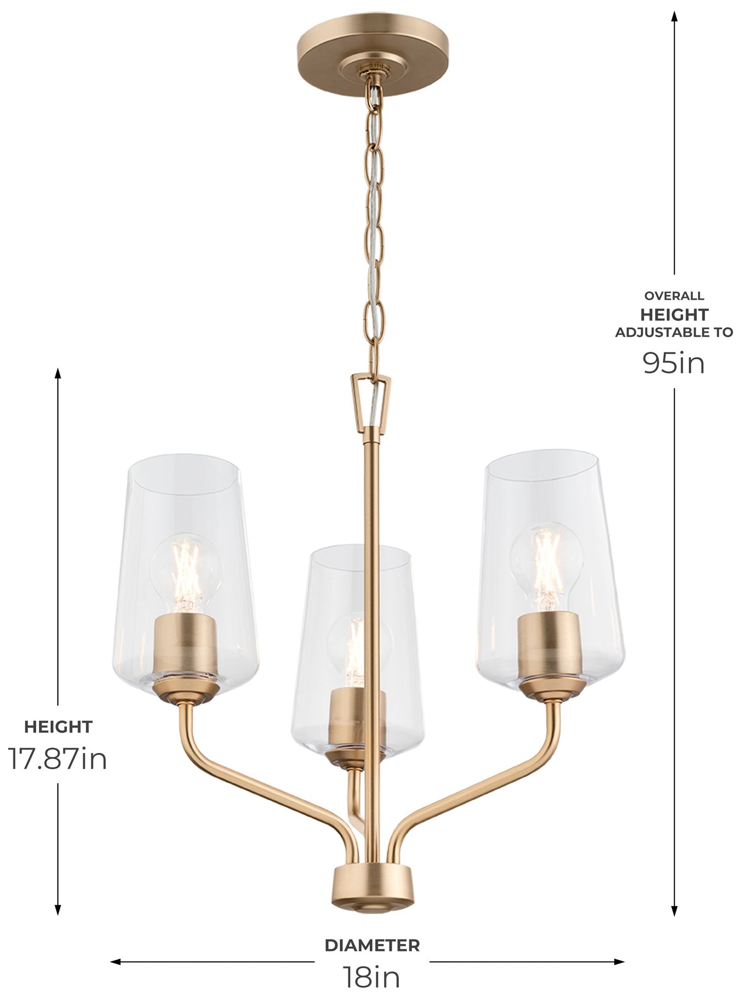 Image 5 Celino Three-Light Chandelier more views