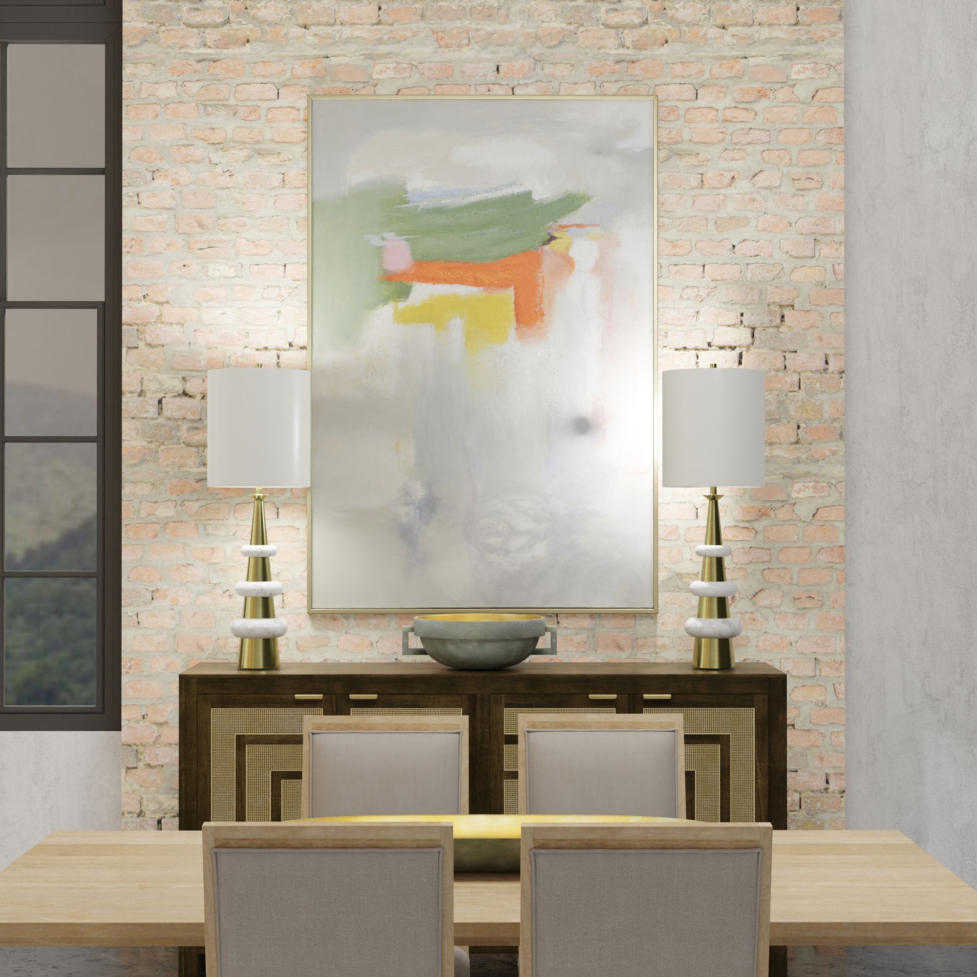 Image 3 Cella Bowl Pearl White Finish on Resin with Gold Leaf Interior more views