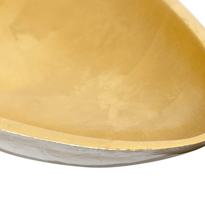 Image 2 Cella Tray Pearl White Finish on Resin with Gold Leaf Interior more views