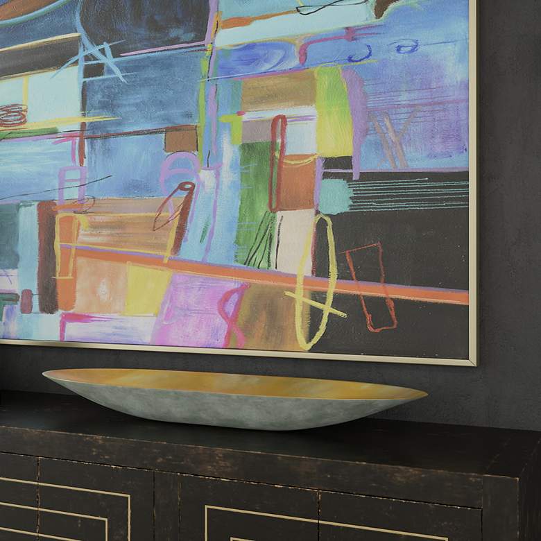 Image 3 Cella Tray Pearl White Finish on Resin with Gold Leaf Interior more views