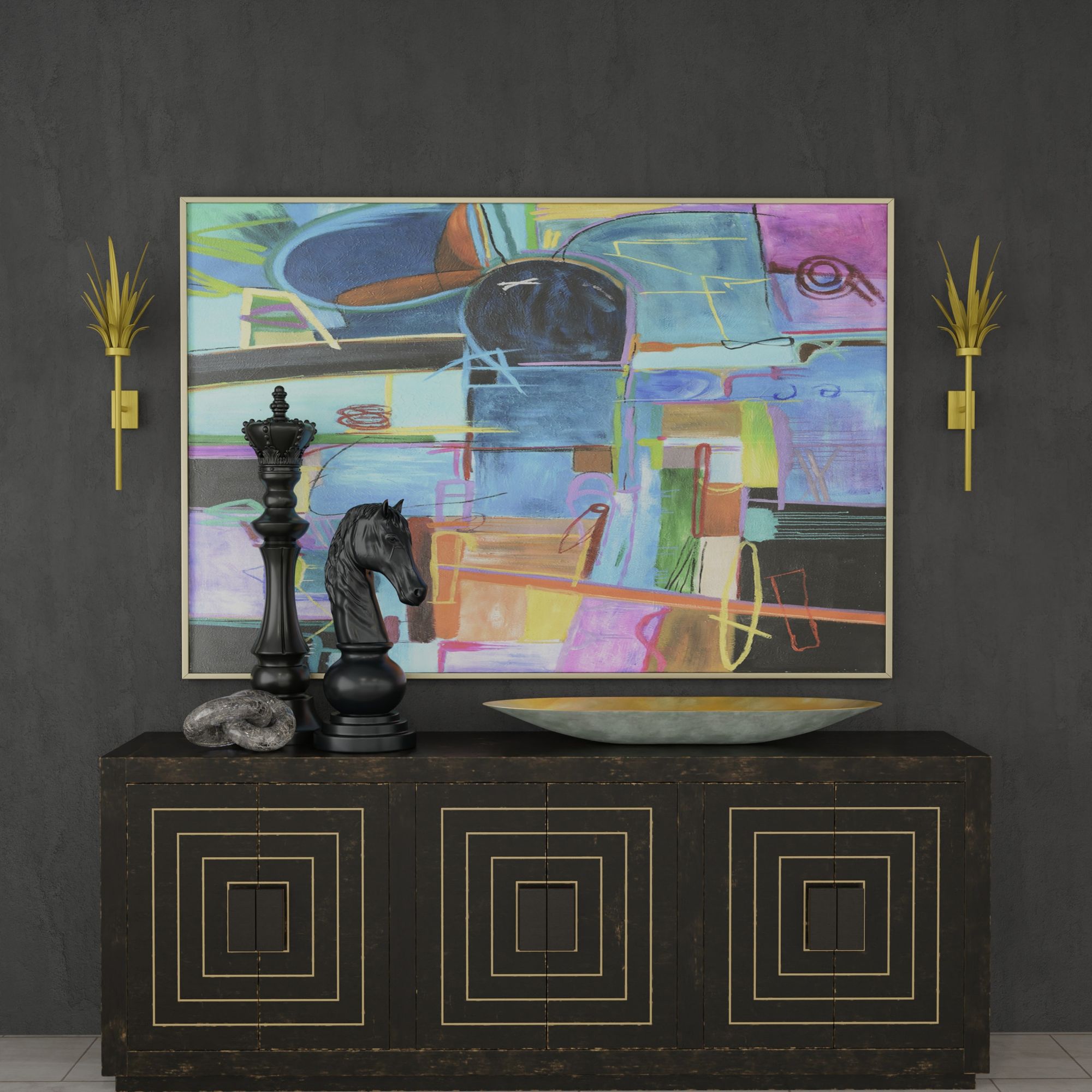 Image 4 Cella Tray Pearl White Finish on Resin with Gold Leaf Interior more views