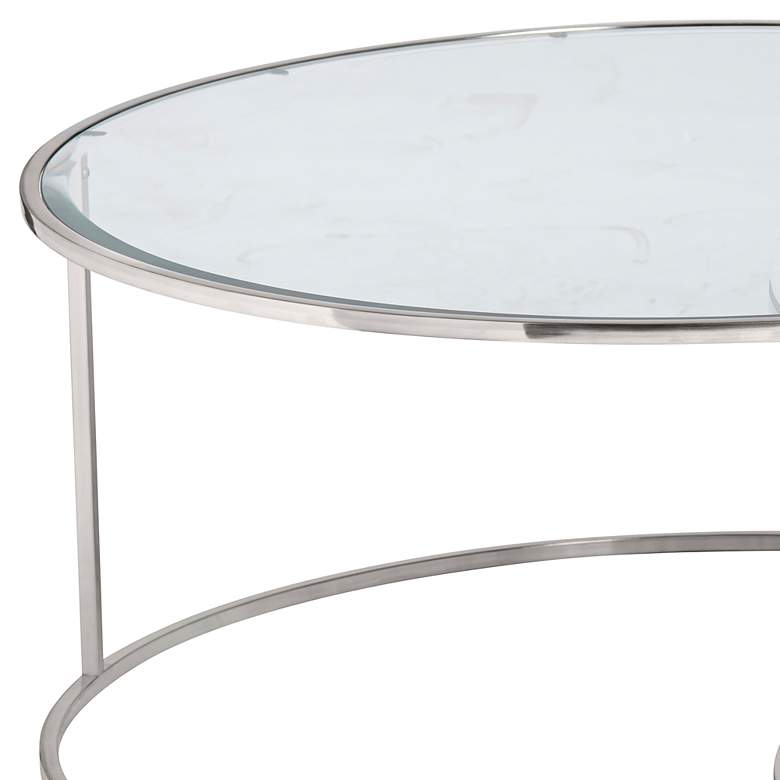 Image 2 Cellini 39 1/2" Wide Round Nesting Cocktail Tables Set of 2 more views