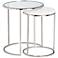 Cellini Silver w/ Glass and Marble Nesting Tables Set of 2
