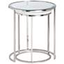 2_Cellini Silver w/ Glass and Marble Nesting Tables Set of 2 more views