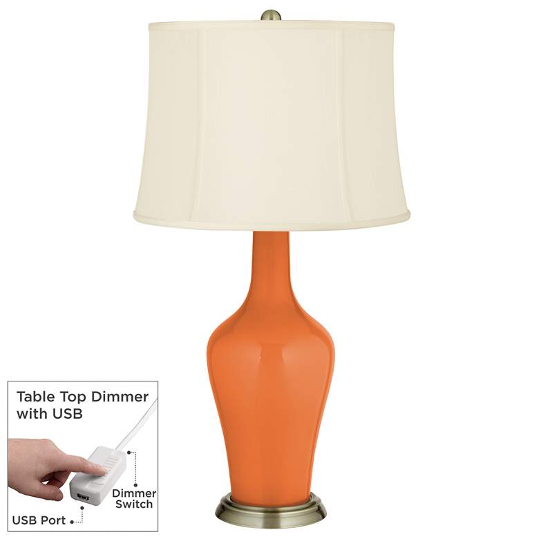 Image 1 Celosia Orange Anya Table Lamp with Dimmer