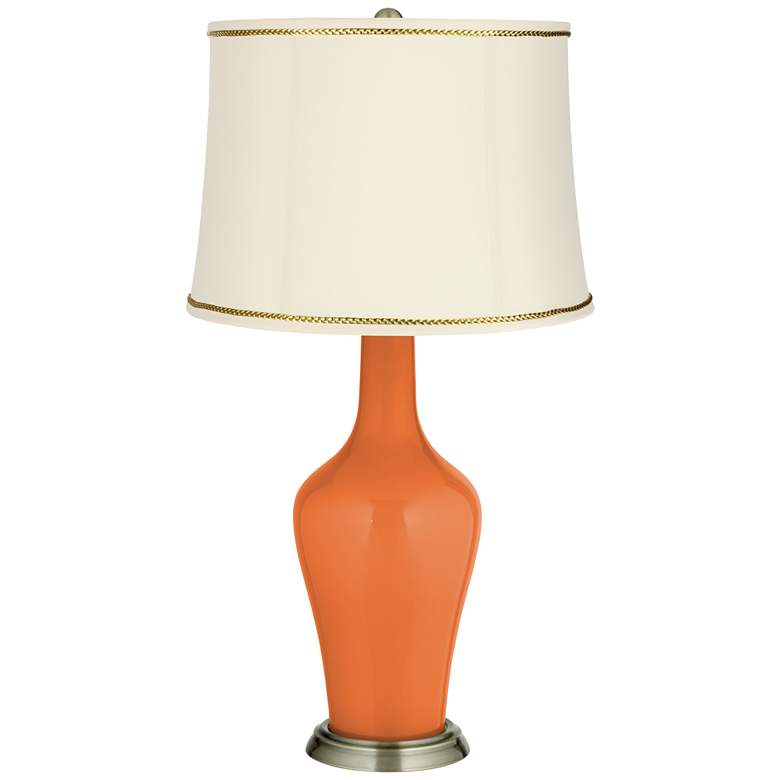 Image 1 Celosia Orange Anya Table Lamp with President&#39;s Braid Trim