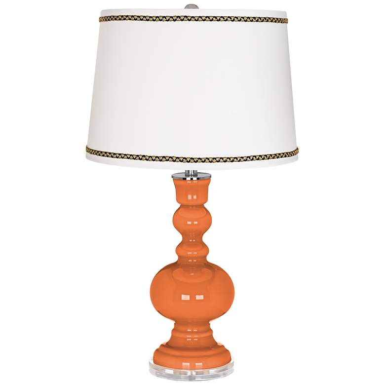 Image 1 Celosia Orange Apothecary Table Lamp with Ric-Rac Trim