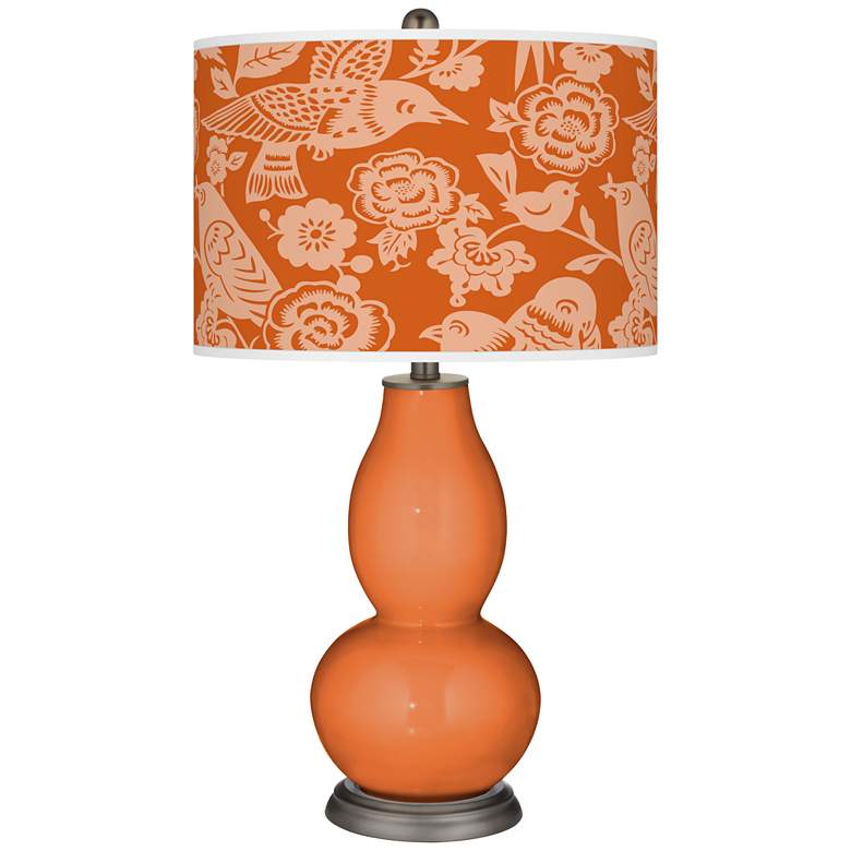 Image 1 Celosia Orange Aviary Double Gourd Table Lamp