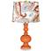 Celosia Orange Blurred Paisley Apothecary Table Lamp