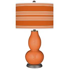 Image1 of Celosia Orange Bold Stripe Double Gourd Table Lamp