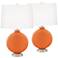 Celosia Orange Carrie Table Lamp Set of 2 with Dimmers