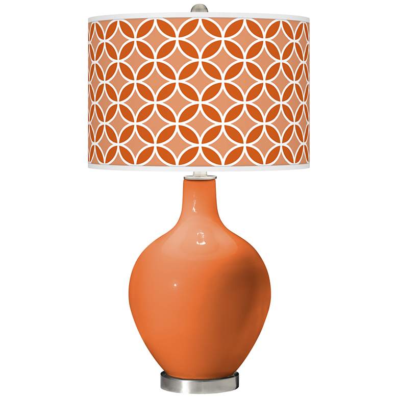Image 1 Celosia Orange Circle Rings Ovo Glass Table Lamp