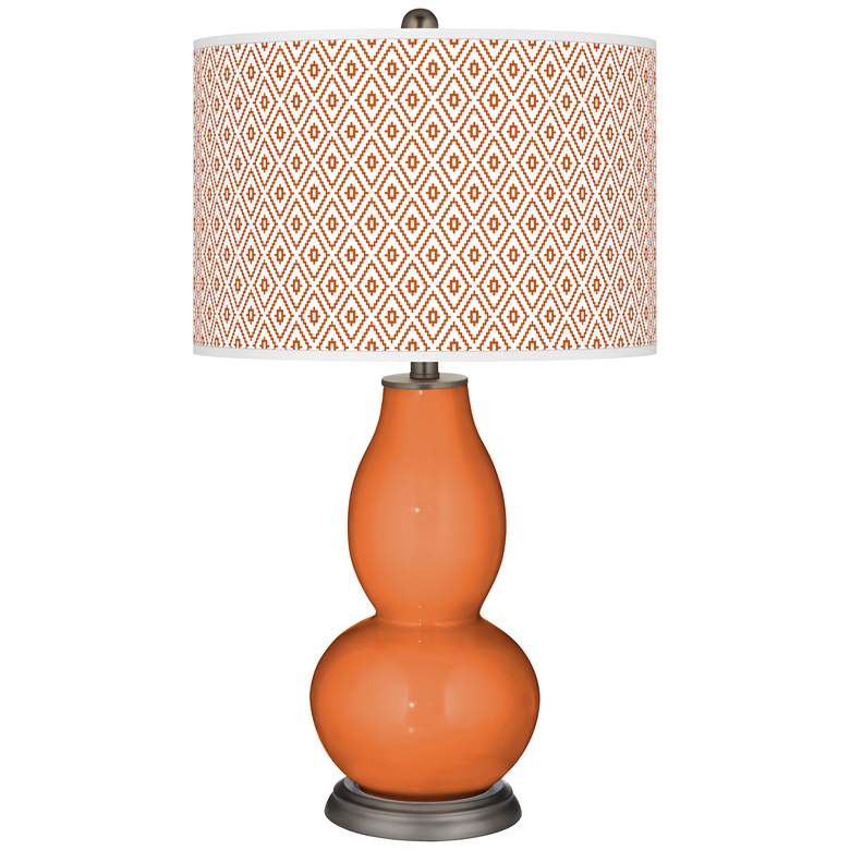 Image 1 Celosia Orange Diamonds Double Gourd Table Lamp