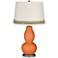 Celosia Orange Double Gourd Table Lamp with Scallop Lace Trim