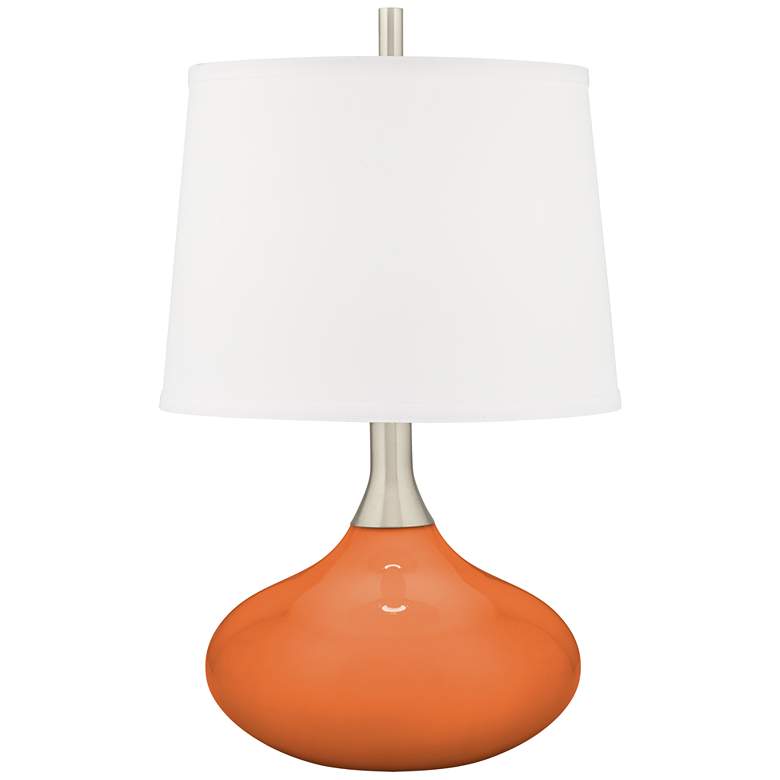 Image 2 Celosia Orange Felix Modern Table Lamp with Table Top Dimmer