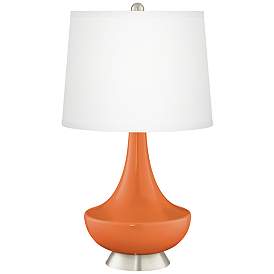 Image2 of Celosia Orange Gillan Glass Table Lamp with Dimmer