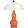 Celosia Orange Gourd-Shaped Table Lamp with Alabaster Shade