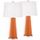 Celosia Orange Leo Table Lamp Set of 2 with Dimmers