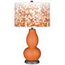Celosia Orange Mosaic Giclee Double Gourd Table Lamp