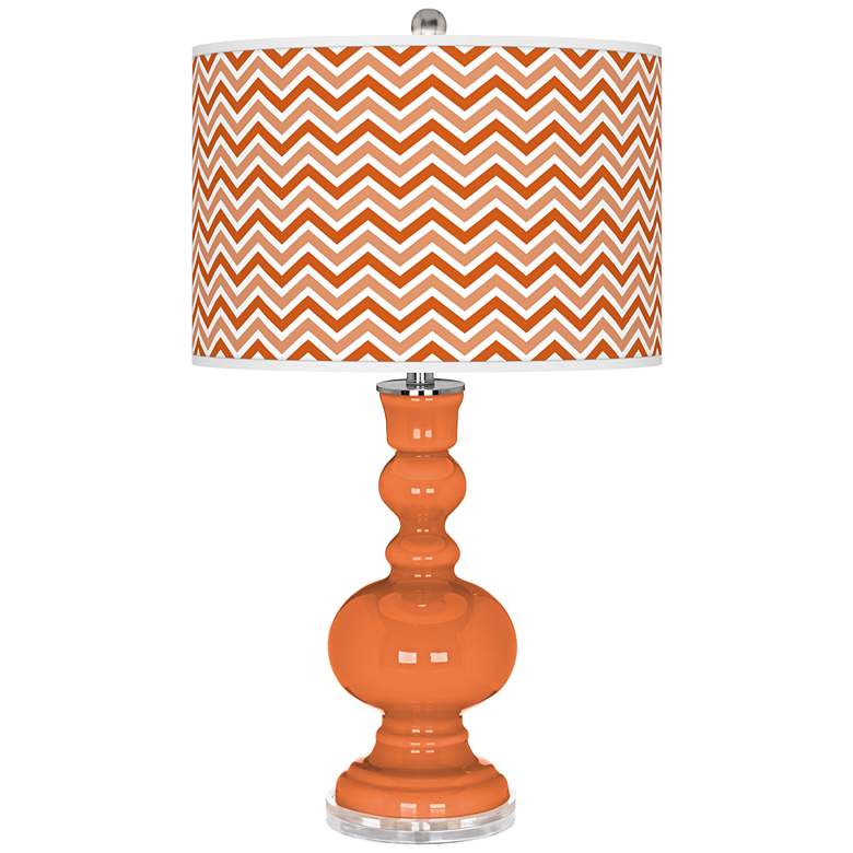 Image 1 Celosia Orange Narrow Zig Zag Apothecary Table Lamp