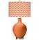 Celosia Orange Narrow Zig Zag Ovo Glass Table Lamp