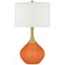 Celosia Orange Nickki Brass Modern Table Lamp