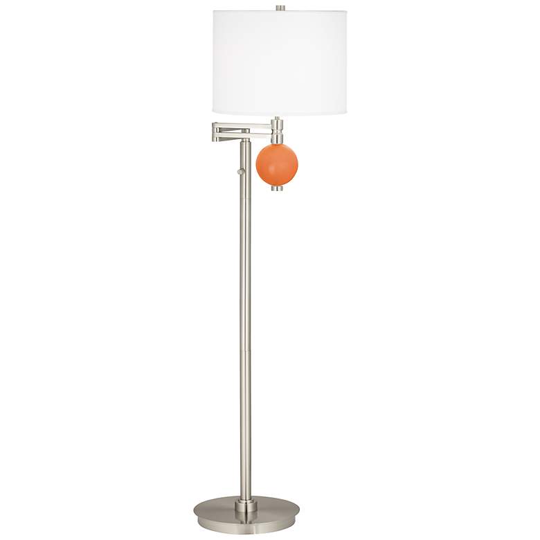 Image 1 Celosia Orange Niko Swing Arm Floor Lamp