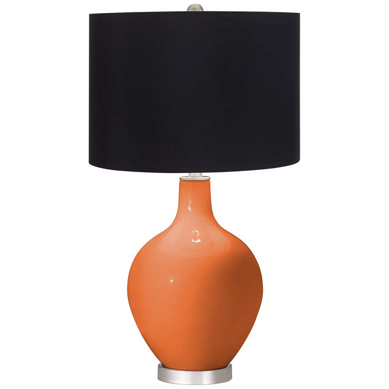 Image 1 Celosia Orange Ovo Table Lamp with Black Shade